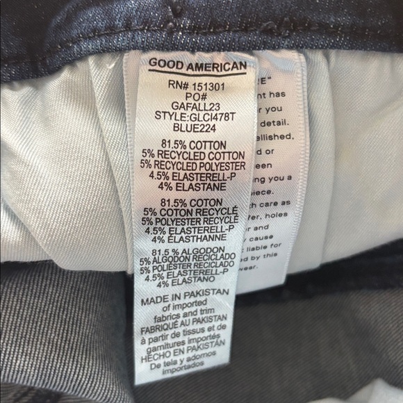 Good American Good Waist Dark Denim Ankle Jeans size 14-18 - Picture 6 of 6